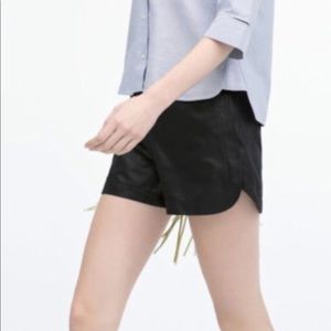 Faux leather shorts